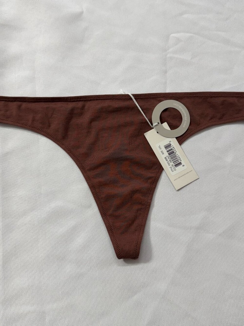 Skin Organic Thong XXL Walnut Brown Feel Second Skin Pima Cotton Lingerie NWT